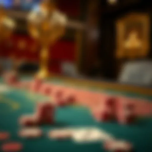 The Elegant Baccarat Setup An elegant baccarat table with cards and chips