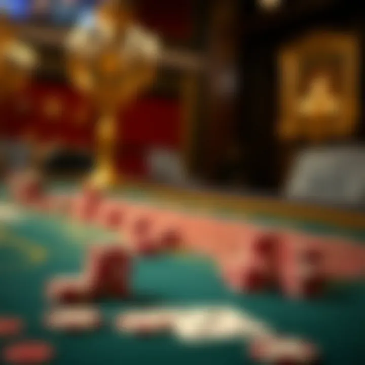 The Elegant Baccarat Setup An elegant baccarat table with cards and chips