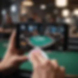 A strategic poker game in progress on a mobile screen