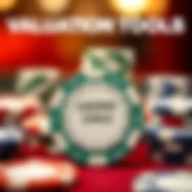 Graphic showing valuation tools for casino chips