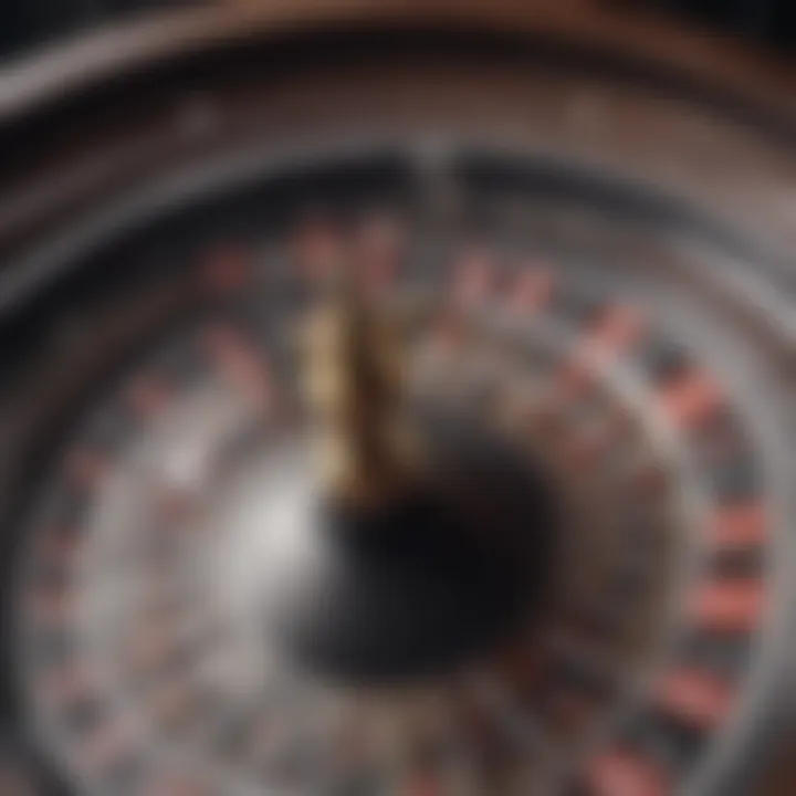 A close-up of a roulette wheel in motion, showcasing the excitement of the game.