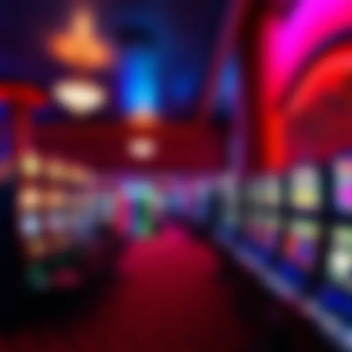 Interior gaming area filled with vibrant slot machines