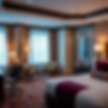 Luxurious accommodation room highlighting comfort and style