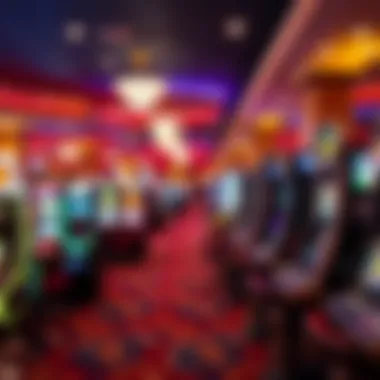 Vibrant gaming floor filled with diverse slot machines and table games