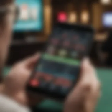 Player engaging with a mobile betting app