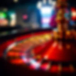 Vibrant roulette wheel in action