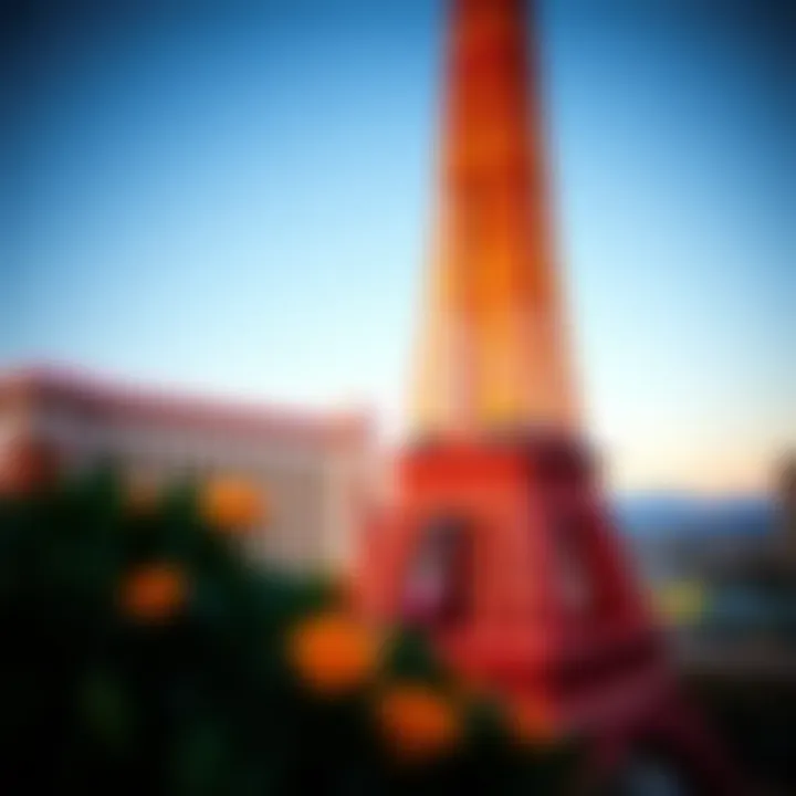 Architectural details of the Eiffel Tower replica