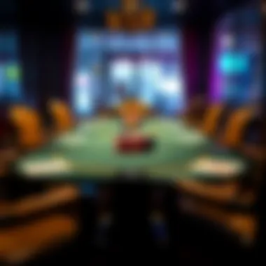 Elegant Poker Table for Exceptional Gaming Experience Stylish poker table set up for a game