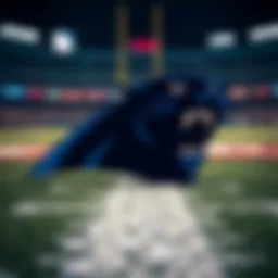 Carolina Panthers logo on a football field