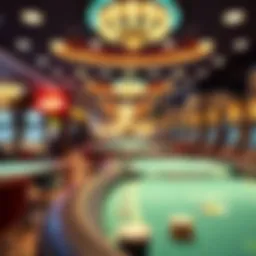 A serene casino environment showcasing an empty gaming floor