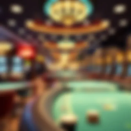 A serene casino environment showcasing an empty gaming floor