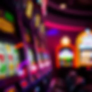 Bright Slot Machine Lights A close-up of a slot machine with bright lights