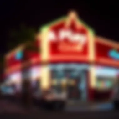 Exterior view of APlay Club showcasing its vibrant ambiance