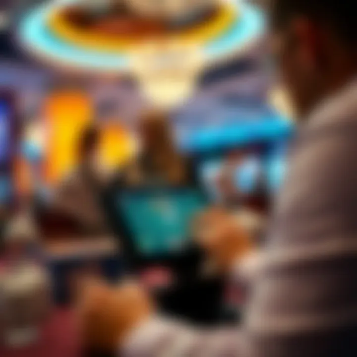Player engaged in demo baccarat play on a digital device