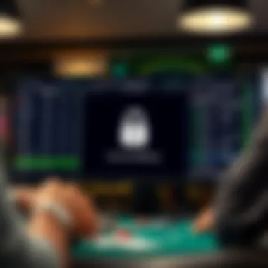 An illustration of a secure betting interface with highlighted security features