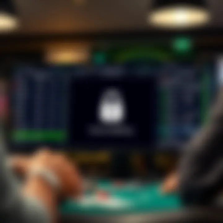 An illustration of a secure betting interface with highlighted security features