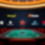 A sleek graphic showcasing various online sportsbook logos