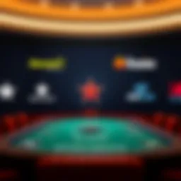 A sleek graphic showcasing various online sportsbook logos