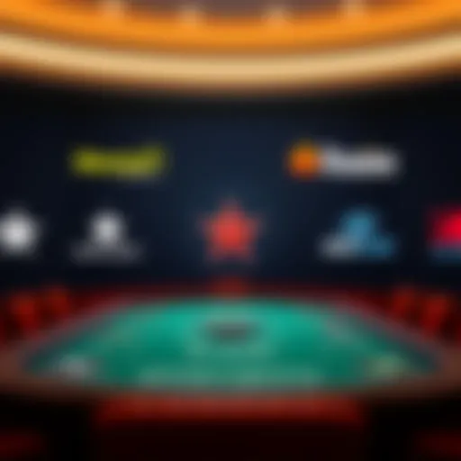 A sleek graphic showcasing various online sportsbook logos