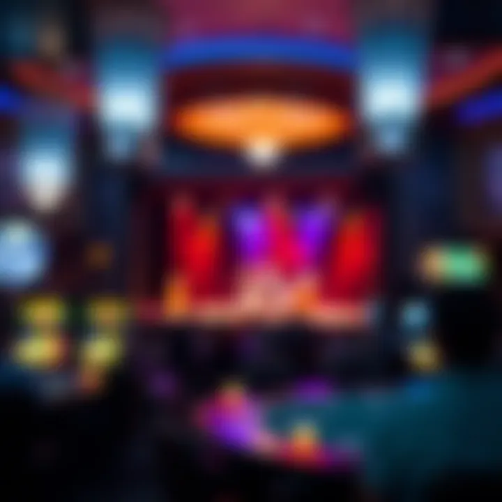 A view of the entertainment stage hosting live performances