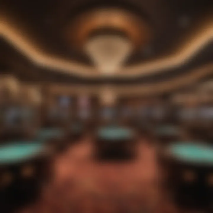 A panoramic view of Borgata Casino's poker room filled with tables