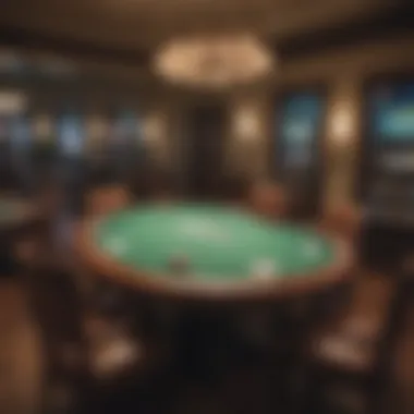 A detailed layout of a Caribbean Stud Poker table