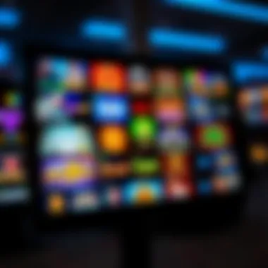 Diverse Casino Game Selection An array of popular casino games displayed on a screen
