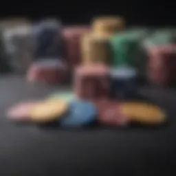 An array of colorful casino game chips scattered on a gaming table