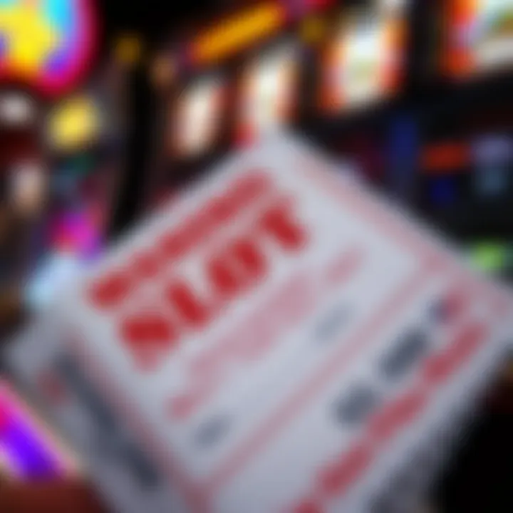 Close-up of a winning slot machine ticket