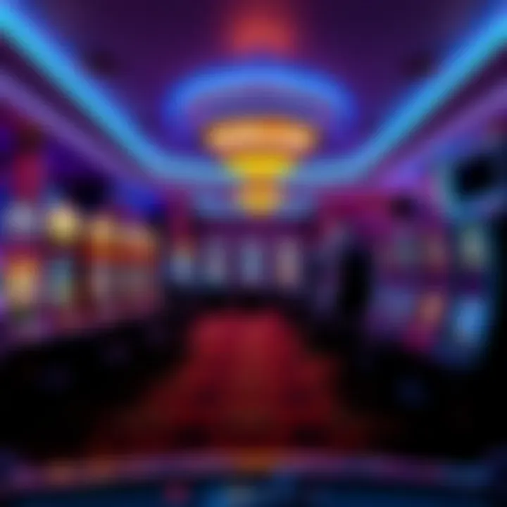 Luxurious gaming area filled with various slot machines and table games