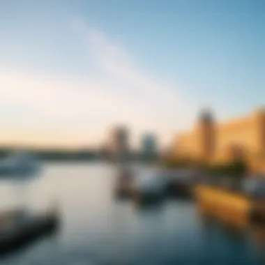 Scenic view of the waterfront and surrounding landscape of Encore Boston Harbor