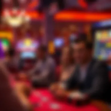 Immersive Casino Gaming Experience An immersive experience of players enjoying free casino games on various devices.