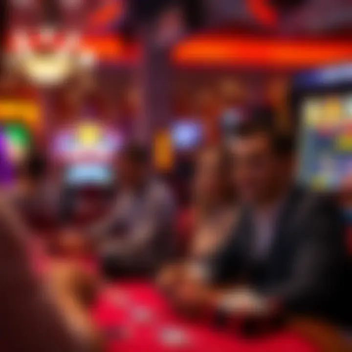 Immersive Casino Gaming Experience An immersive experience of players enjoying free casino games on various devices.