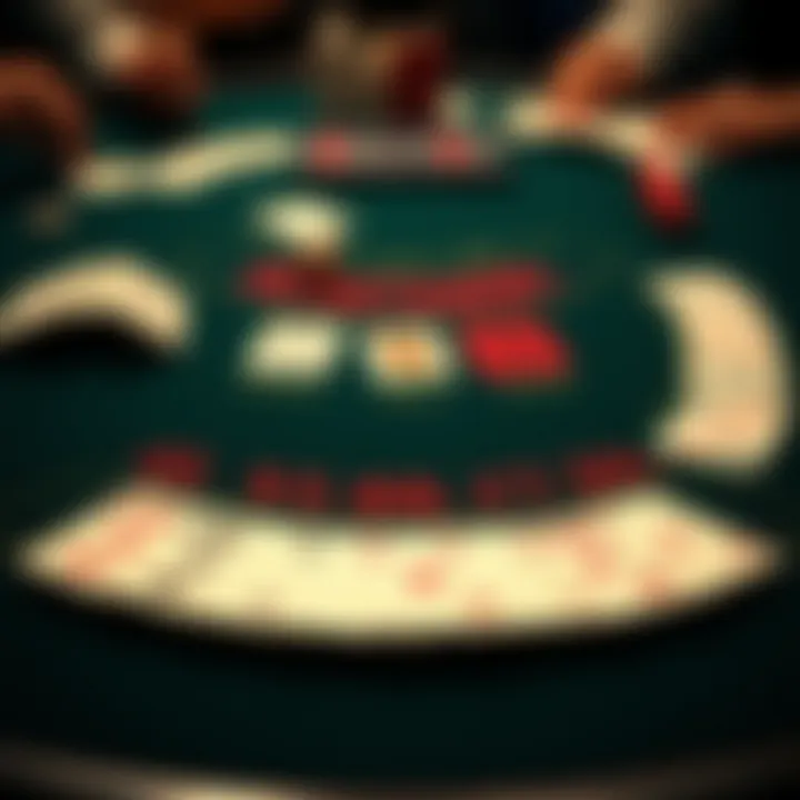 Cards arranged in a strategic layout for a blackjack game