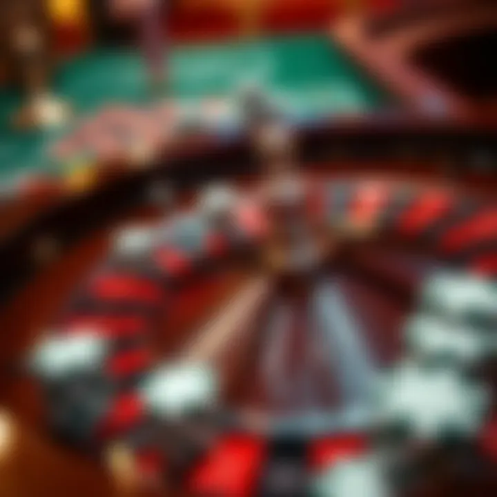 A dynamic roulette wheel with spinning action and chips