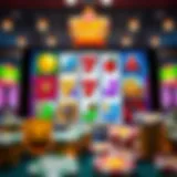 Colorful mobile slot interface showcasing various themes and symbols