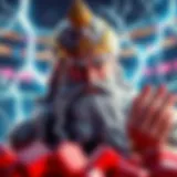 Zeus surrounded by thunderbolts in a vibrant slot game