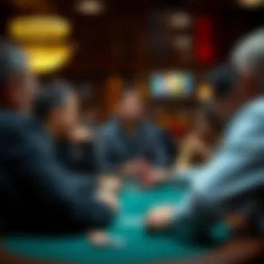 Strategic Discussions Among Players Group of players discussing strategies for Texas Hold'em
