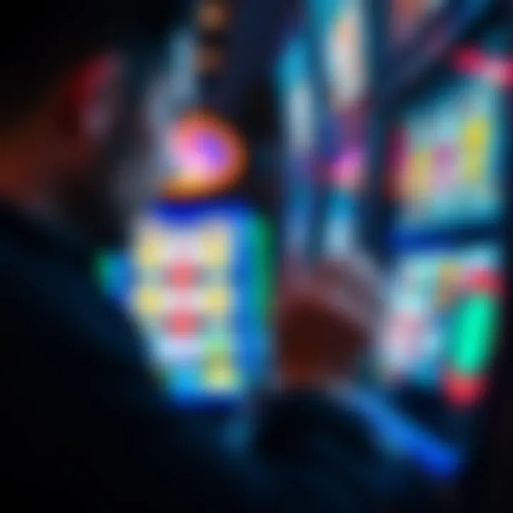 Virtual Slot Machine Experience A close-up of a player engaging with a virtual slot machine