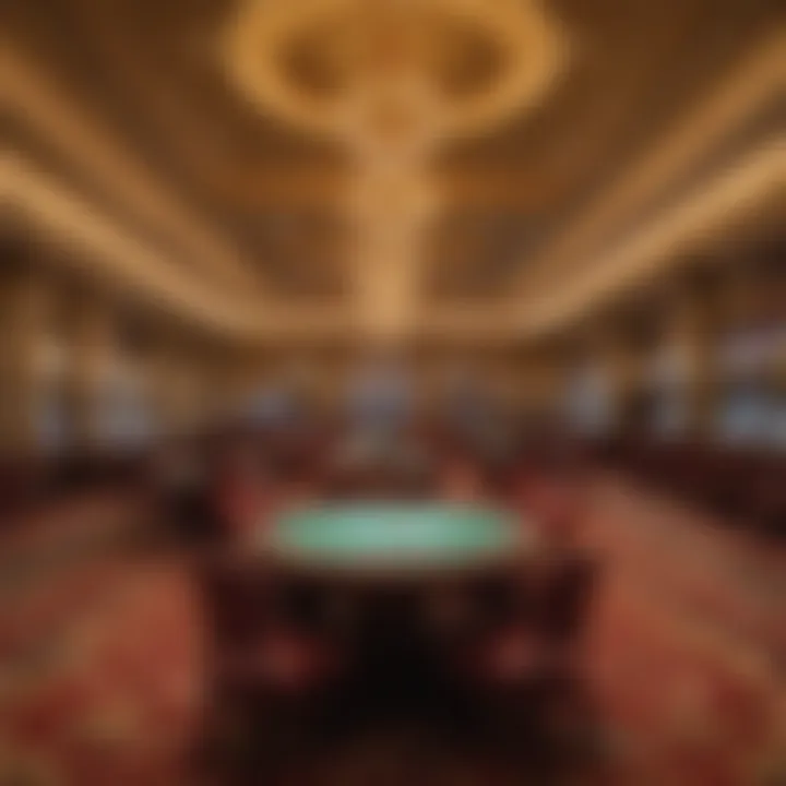 Luxurious interior of the Bellagio Casino, featuring vibrant gaming tables.