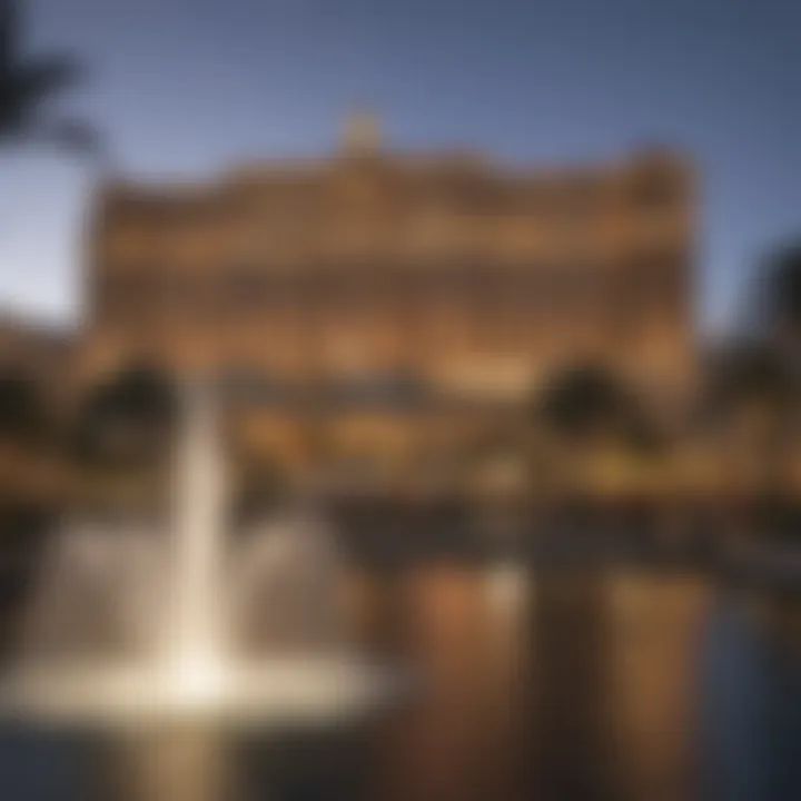 Stunning exterior view of the MGM Bellagio Resort showcasing its iconic fountain.