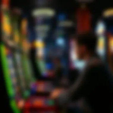 A person engaged in an immersive slot gaming experience