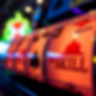 A close-up view of poker slots symbols representing chance and skill