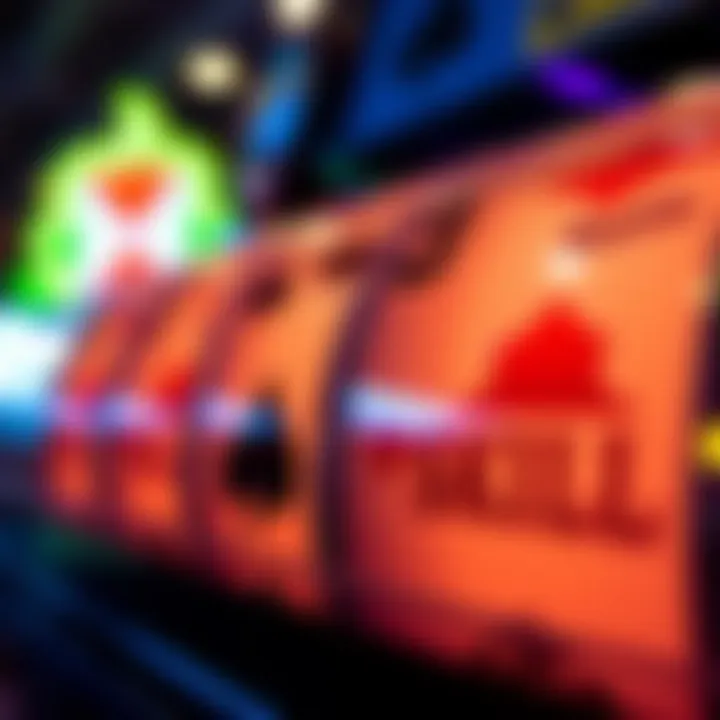 A close-up view of poker slots symbols representing chance and skill