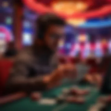 A strategic poker slots player analyzing game mechanics and patterns