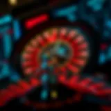 A digital roulette wheel showcasing vibrant colors and numbers