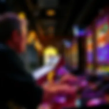 A dynamic image showing a player actively engaging with a pinball slot, capturing the thrill of the game