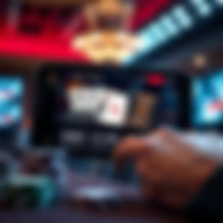 Visual representation of a poker app interface showcasing unique features