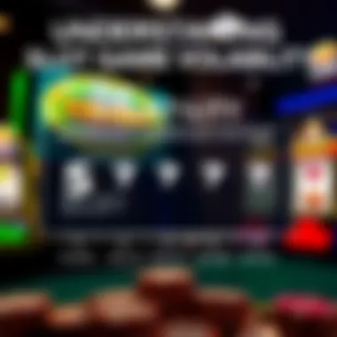 A graphical illustration depicting the concept of volatility in slot games, showcasing different volatility levels.