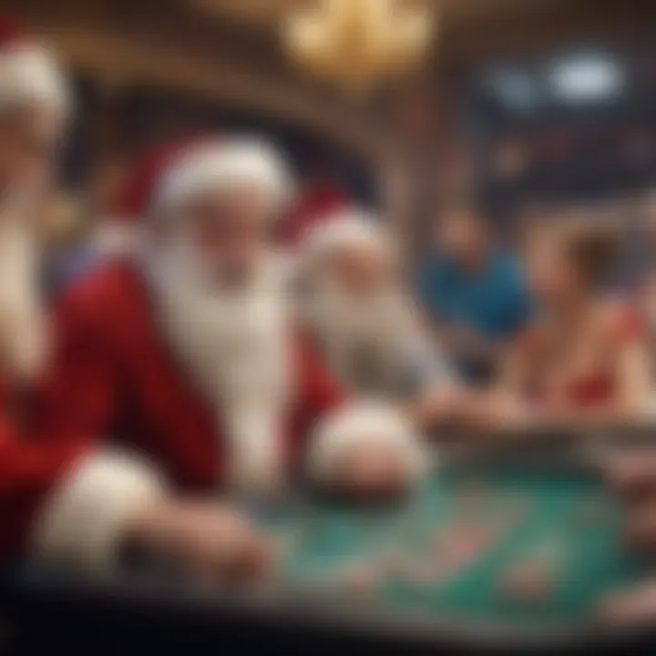 A vibrant scene showcasing players engaged in the excitement of Santa's Slots.